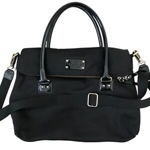 kate spade Black Nylon Satchel with Patent Trim